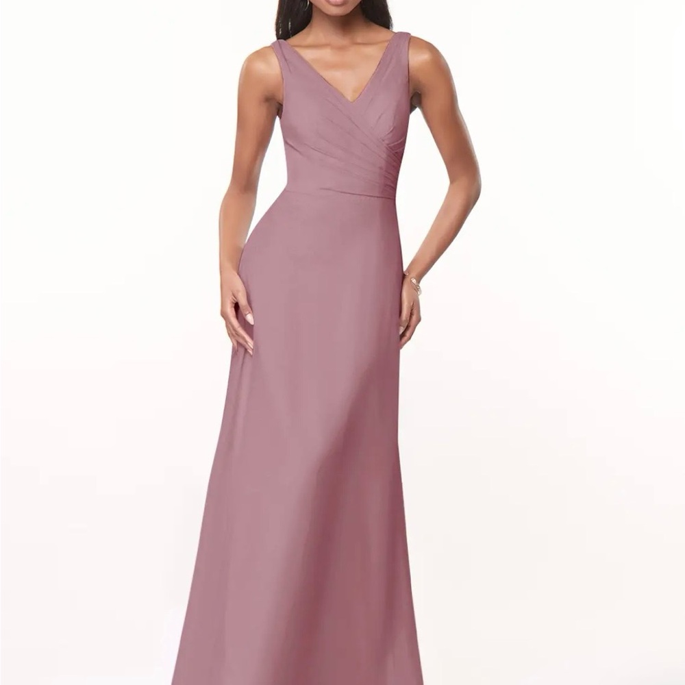 Azazie Mauve V-Neck Maxi Dress